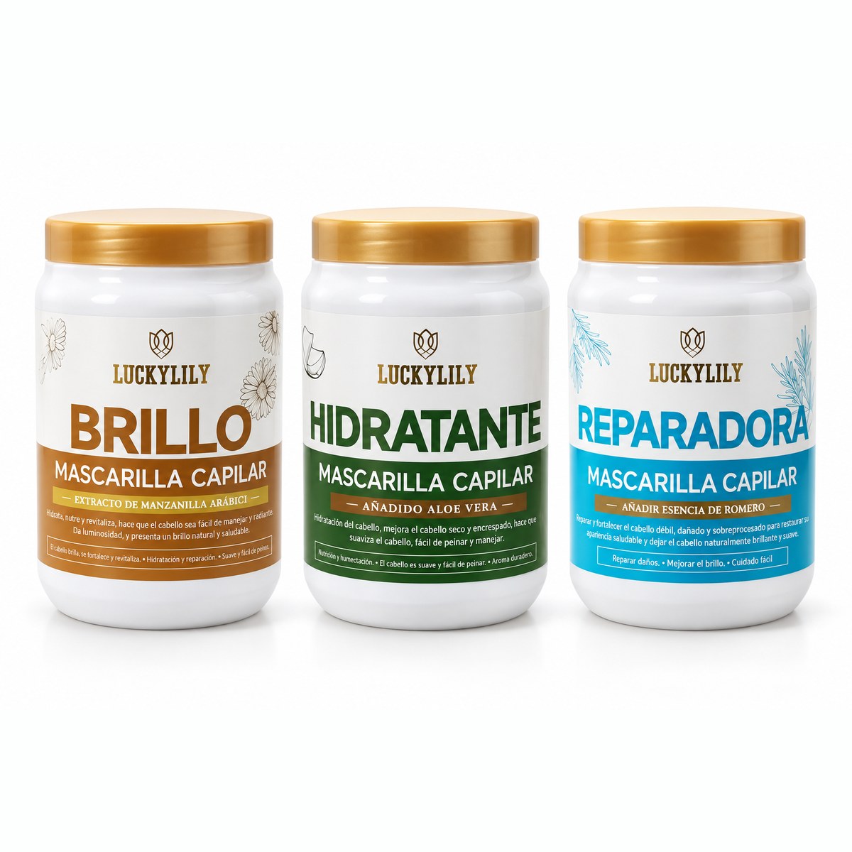 Mascarillas capilares Luckylily Brillo, Hidratante y Reparadora Mascarillas capilares Luckylily Brillo, Hidratante y Reparadora