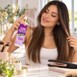Mujer aplicando Thermo Protector Bubbaluu en su cabello